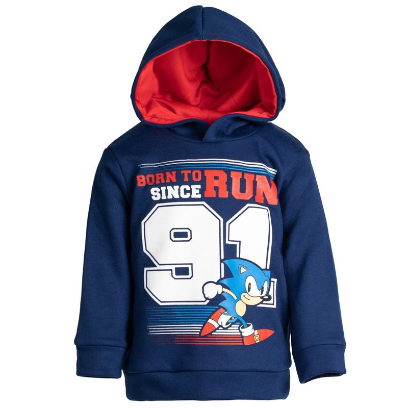 SEGA Sonic the Hedgehog Little Boys Fleece Fashion Pullover Hoodie Navy , 1 of 8