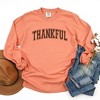 Simply Sage Market Women's Thankful Varsity Long Sleeve Garment Dyed Tee - 2 of 3