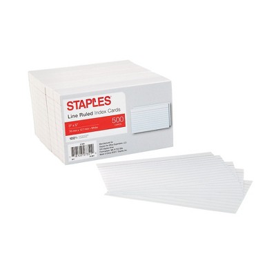 Staples 3" x 5" Line Ruled Index Cards 500/Pack (51009) 233601