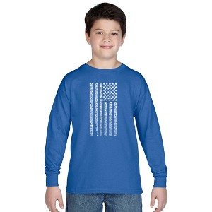 LA Pop Art Boy's Word Art Long Sleeve - National Anthem Flag - 1 of 4
