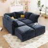 126" Modular U-Shaped Sectional Sofa with Storage Seat, Faux Double-Layer Cushions, 6-Piece Free combination Sofa Bed - 2 of 4