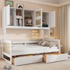 TIRAMISUBEST Twin/Full Size Daybed With 2 Storage Drawers and All-in-One Cabinet, Wooden Daybed Frame Sofa Bed with Storage Shelves and Slats Support - 2 of 4
