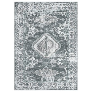 Washable Vintage Living Room Rugs, Retro Accent Large Bedroom Carpet, Textured Non Slip Area Rugs for Dining Room Office - 1 of 4