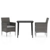 Garden Dining Set Gray and Black PE rattan Medium Durable vidaXL - 2 of 4