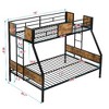 Kumasinova Modern Twin Over Full Bunk Bed, Sturdy Metal Bed Frame with 2 Side Ladder and Full-Length Guardrail, Large Under-Bed Storage - 3 of 4