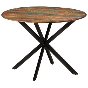 vidaXL Dining Table 43.3 in.x30.7 in. Solid Wood Reclaimed and Steel - 1 of 4