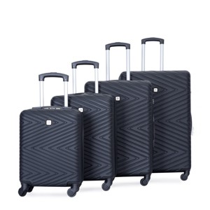 FURNIinspire Bag and Luggage Sets 4 Piece Stylish Suit Cases Lightweight Suitcases with Wheels for Travel Business, Black, 18.78"*10.83"*28" - 1 of 4