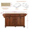 Wood Top Kitchen Island Cart with Wheels, 4 Doors & 5 Drawers, Rolling Storage Cabinet for Kitchen or Dining-The Pop Home - 4 of 4