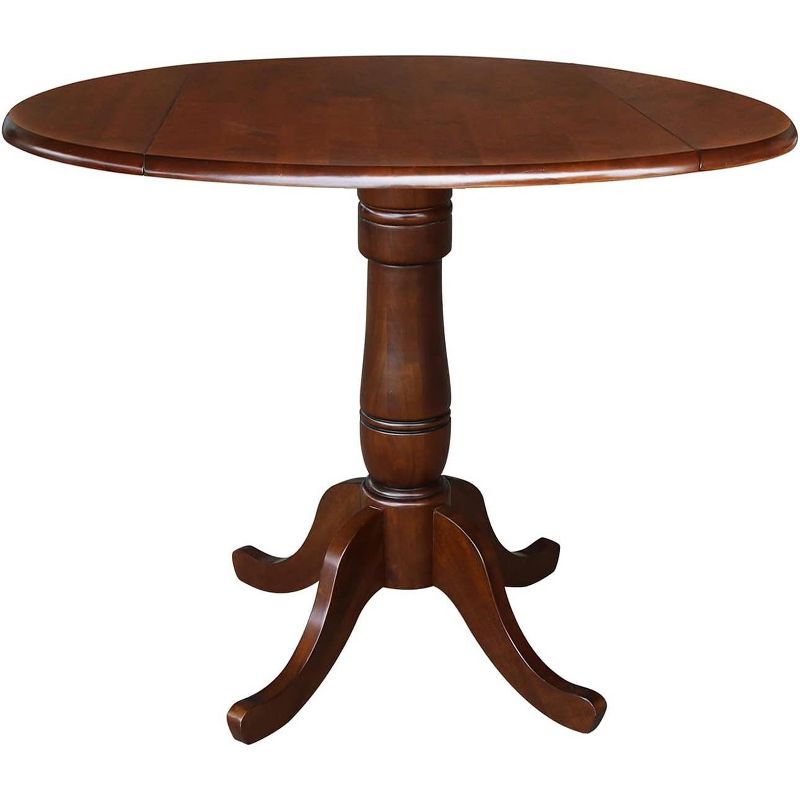 International Concepts 42 inches Round Dual Drop Leaf Pedestal Table - 35.5 inchesH, Espresso, 1 of 2