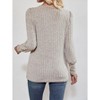 Women Square Neck Tops Long Sleeve Split Sweater T-Shirt Casual Blouses Knit Tops - 2 of 4