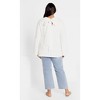 Women's Plus Size Bow Back Sweater - ivory | CITY CHIC - 4 of 4