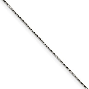 Black Bow Jewelry 0.75mm Black Plated & Sterling Silver D/C Snake Chain Necklace - 1 of 4