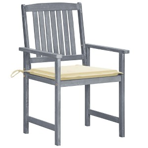 vidaXL Garden Chair Set of 6 Grey Solid Acacia wood Medium Durable - 1 of 4
