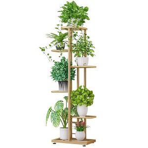 Plant Stand, 6 Tier 7 Potted Plant Shelf, Anti Slip Waterproof Corner Tall Flower Holders, Flower Pot Holder Display Stand - 1 of 4
