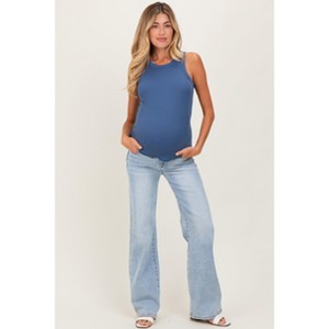 Pinkblush Medium High Rise Wide Leg 90'S Maternity Jeans - 1 of 4