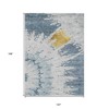 Denim Blue And Sky Blue Abstract Washable Indoor Outdoor Area Rug - 3 of 4