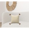 20" X 20" Light Beige And Dark Beige 100% Cotton Zippered Pillow - 2 of 4