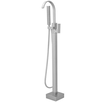 Single-Handle Freestanding Floor Mount Roman Tub Faucet Bathtub Filler with Hand Shower