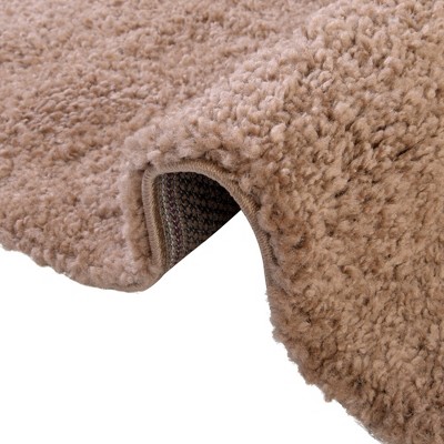Cozy Haven Easy-Care 5' x 7' Light Brown Shag Rug