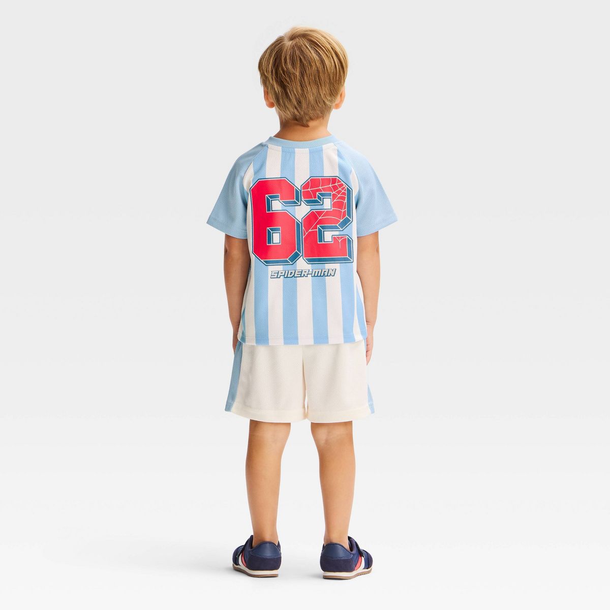 Toddler Boys' 2pc Disney Spidey Soccer Jersey and Short Set - Blue/White - thumbnail 2