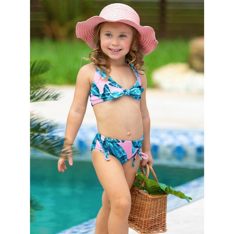 Girls Tropical Beaches Two Piece Swimsuit - Mia Belle Girls, 3 of 5
