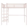 Twin Size Metal Loft Bed with 4-Tier Shelves and Storage, Black - 3 of 4