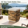 Propane Tank Holder, Outdoor Fire Pit Tank Cover Side Table for 20 lb Gas Cylinder, Durable Metal Propane Tank Hideaway Table for Patio & Garden - 2 of 4