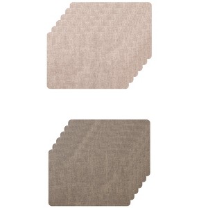 Unique Bargains Dining Heat Resistant Faux Leather PU Placemats 12 Pcs - 1 of 4