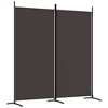 vidaXL Brown Fabric Foldable 2-Panel Room Divider - Perfect for Bedroom, Living Room, Office and Studio Spaces - 2 of 4