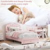 Twin Upholstered Bed Frame With Storage Drawer and Smart Led Headboard, Princess Twin Size Platform Bed Frames for Kids/Girls, Wooden Slats Support - 4 of 4