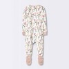 Baby 3pk Floral Cotton Tight Fit Sleep N' Play - Cloud Island™ Pink - 2 of 4