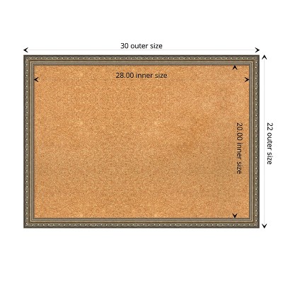 Parisian Silver 30" x 22" Wood Framed Corkboard
