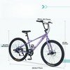 Infurnic Bicycles, Kids Bike with Double Disc Brakes, Children's Bicycle for Boys Girls Age 12+ Years, Purple, 68.8"*26.77"*47.6" - 2 of 4