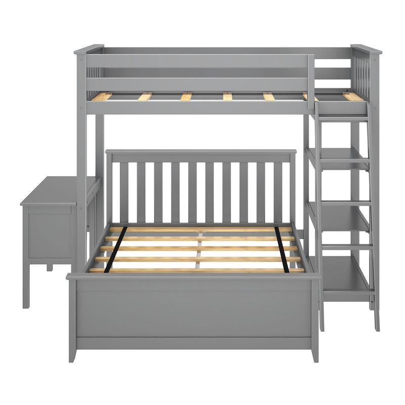 Max & Lily L-Shaped Twin over Full Bunk Bed with Bookcase and Desk, 4 of 7