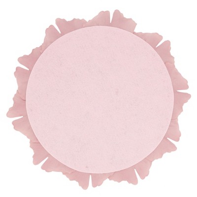 Pink Ginkgo Leaf Design Polyester Placemats Set of 4