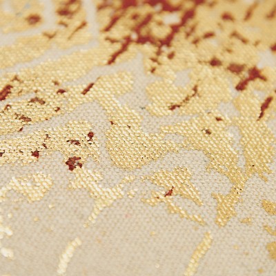 20" Vintage Gold and Blue Geometric Square Throw Pillow