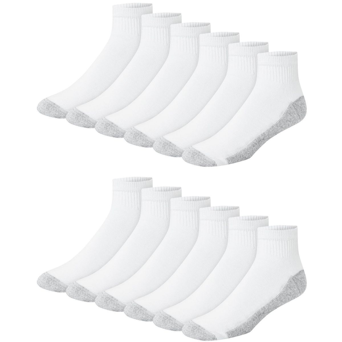Hanes Double Tough Men's Ankle Socks, Shoe Sizes 12-14, 12-Pairs - thumbnail 10