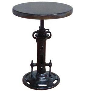 HomeRoots Black Iron Backless Adjustable Height Bar Chair - 1 of 4