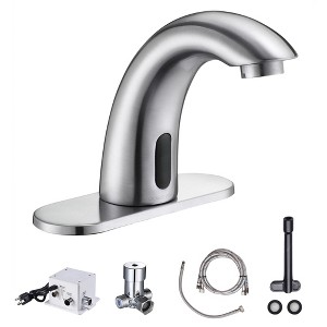 Aquaterior Touchless Faucet Automatic Sensor Cold Hot Water Hands Free Bathroom Brushed Nickel - 1 of 4