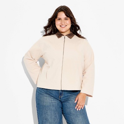 Женские куртки Wild Fable Women's Twill 90's Barn Field Jacket - Wild Fable™ Tan 1X — фото 2