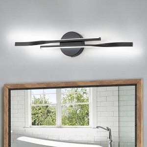 LLHZSY 23 3/5-in 2-Light Minimalist Linear LED Vanity Light-Gold - 1 of 4