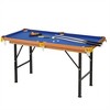 YONWAY  55" Portable Folding Billiards Table Game Pool Table for Whole Family Number Use With Cues, Ball, Rack, Chalk, Blue - 2 of 4
