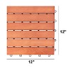 Gulches 6-Slat Interlocking Deck Tiles (Set of 10), Reddish Brown Eucalyptus Wood, for Indoor/Outdoor Use - 3 of 4