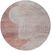 Salmon And Beige Geometric Washable Indoor Outdoor Area Rug - 4 of 4