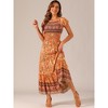 INSPIRE CHIC Women's Boho Floral Square Neck Midi Smocked Maxi Dress - 4 of 4