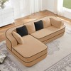 106" Teddy Velvet L-Shaped Sectional Sofa with Chaise, Boneless 32D High-Density Foam, Fluffy Comfy Couch with Curved Armrests, No Assembly - 2 of 4