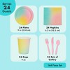 Blue Panda 144 Pieces Disposable Rainbow Dinnerware Set, Pastel Party Supplies and Decorations, (Serves 24 Guests) - 4 of 4