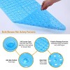 Blue bathtub mat non-slip shower mat BPA free massage antibacterial with suction cup washable - 2 of 4