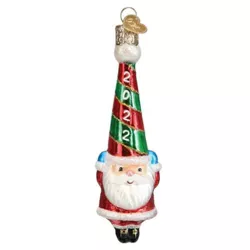 Old World Christmas 5.0" 2022 Happy Santa Dated Tall Hat  -  Tree Ornaments