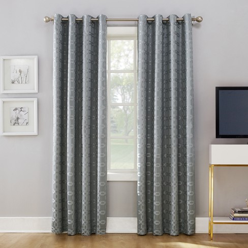 Rowes Woven Trellis Blackout Lined Grommet Curtain Panel Dusty